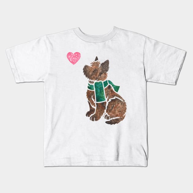 Watercolour Cairn Terrier Kids T-Shirt by animalartbyjess